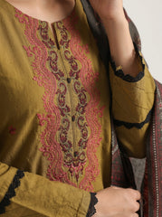 Brown - Embriodered 3 Piece