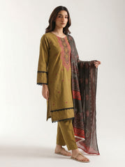 Brown - Embriodered 3 Piece