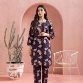 Navy Blue - Printed Co-Ord Set