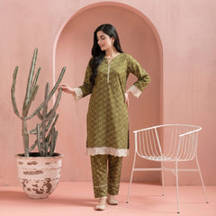 Dark Green - Printed Co-Ord Set