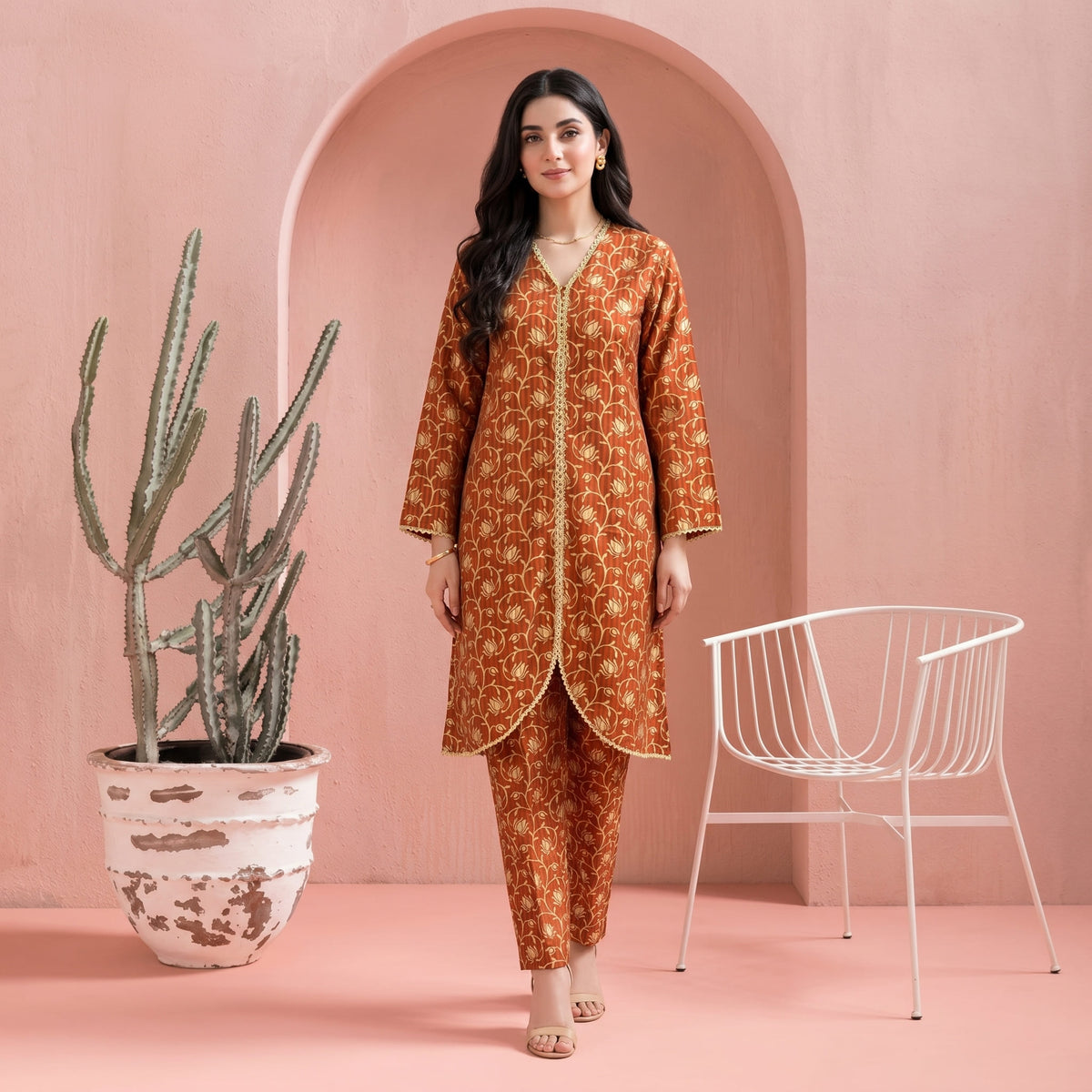 Orange  - Printed Co-Ord Set