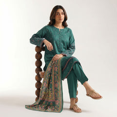 Teal Green - Embriodered 3 Piece