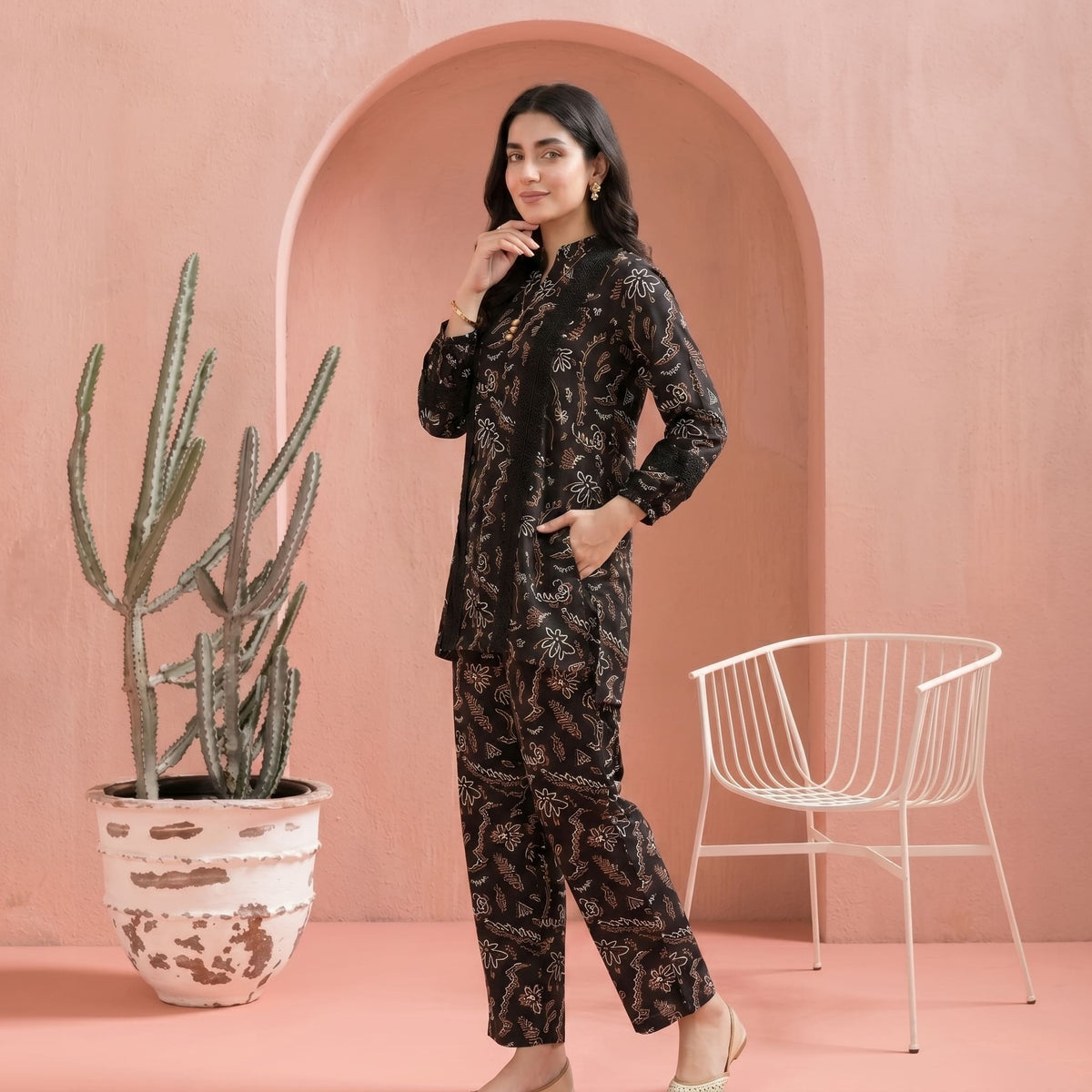Black - Printed Co-Ord Set